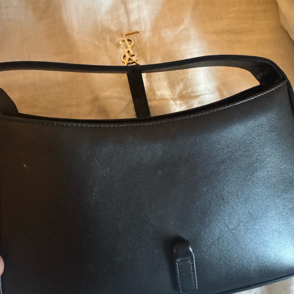 Saint Laurent Black Shoulder Bag with Gold Accent - Picture 3 of 5